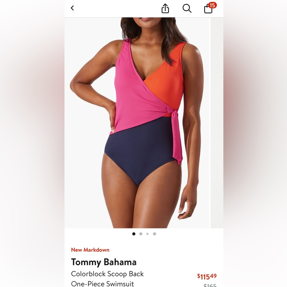 Tommy Bahama color blocked one piece